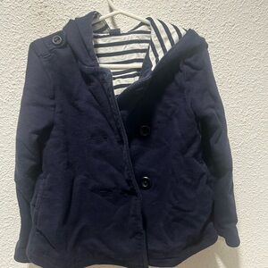 GAP Dark Blue Kids Pea  coat / sweater  with Striped Lining